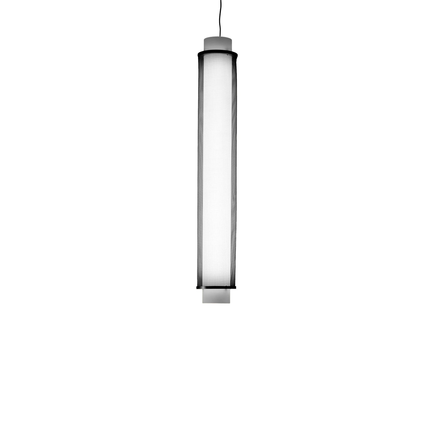 Slim Skin Vertical LED Pendant Light in Opal Black (27.5-Inch).