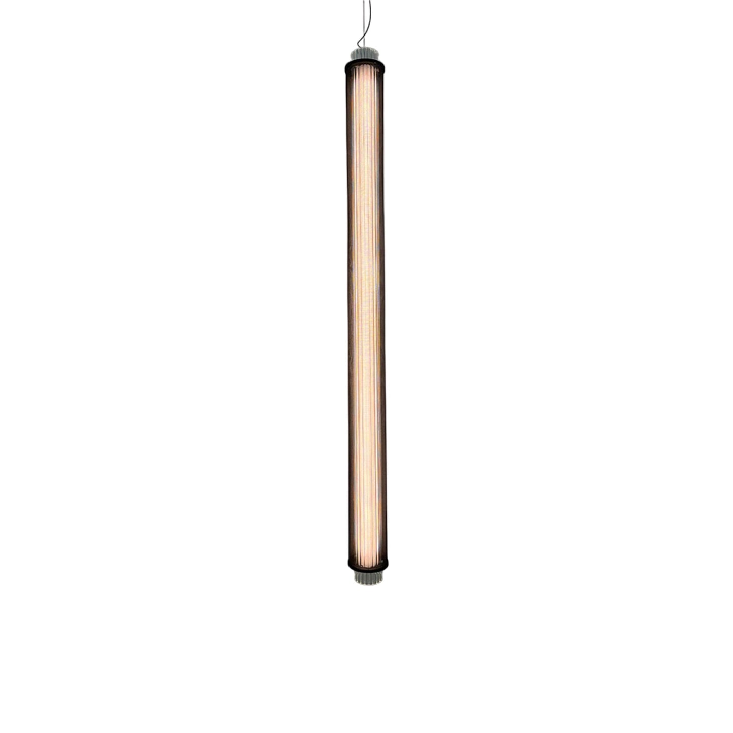 Slim Skin Vertical LED Pendant Light in Groove Black (55-Inch).