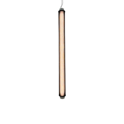 Slim Skin Vertical LED Pendant Light in Groove Black (55-Inch).