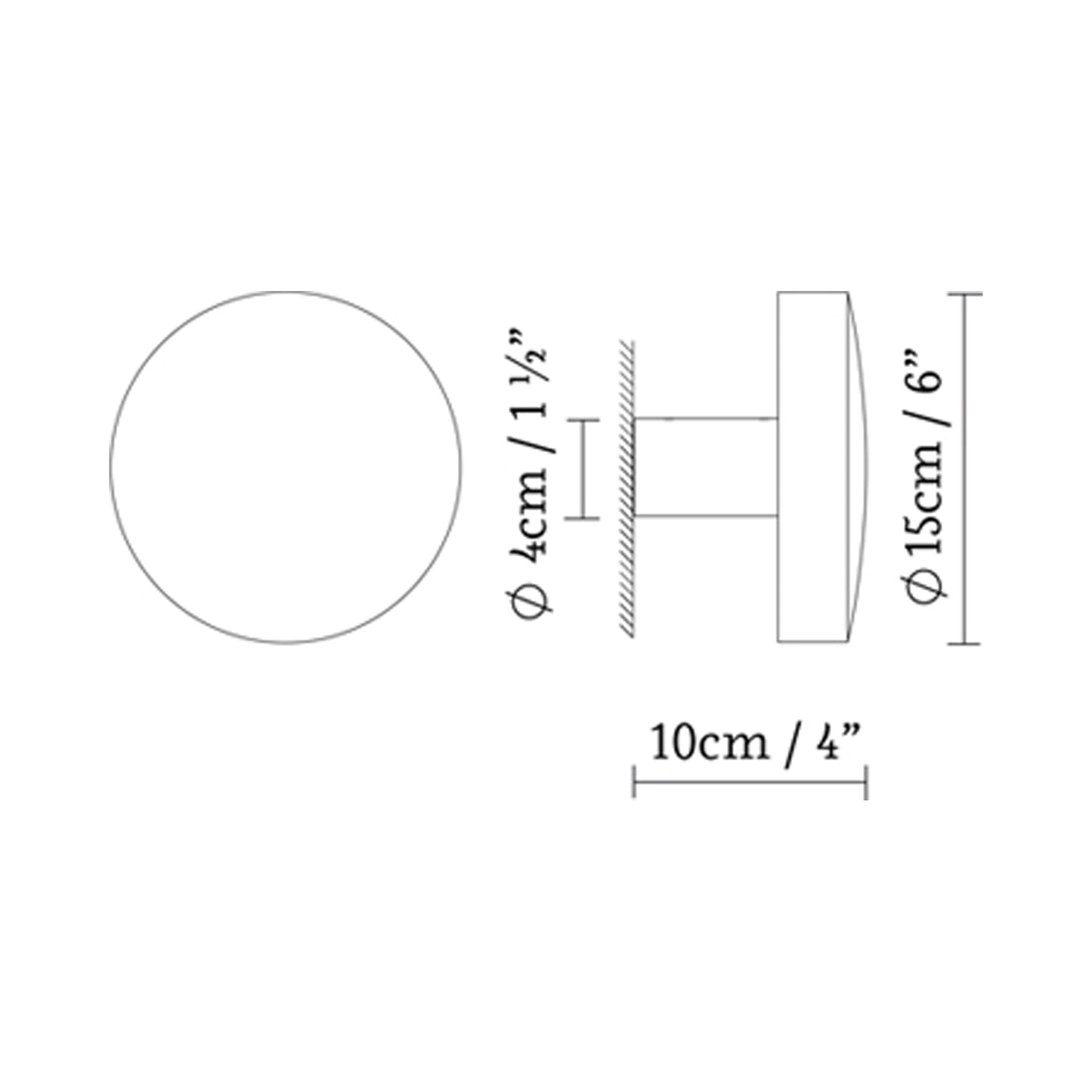 Soft Indirect Outdoor LED Wall Light - line drawing.