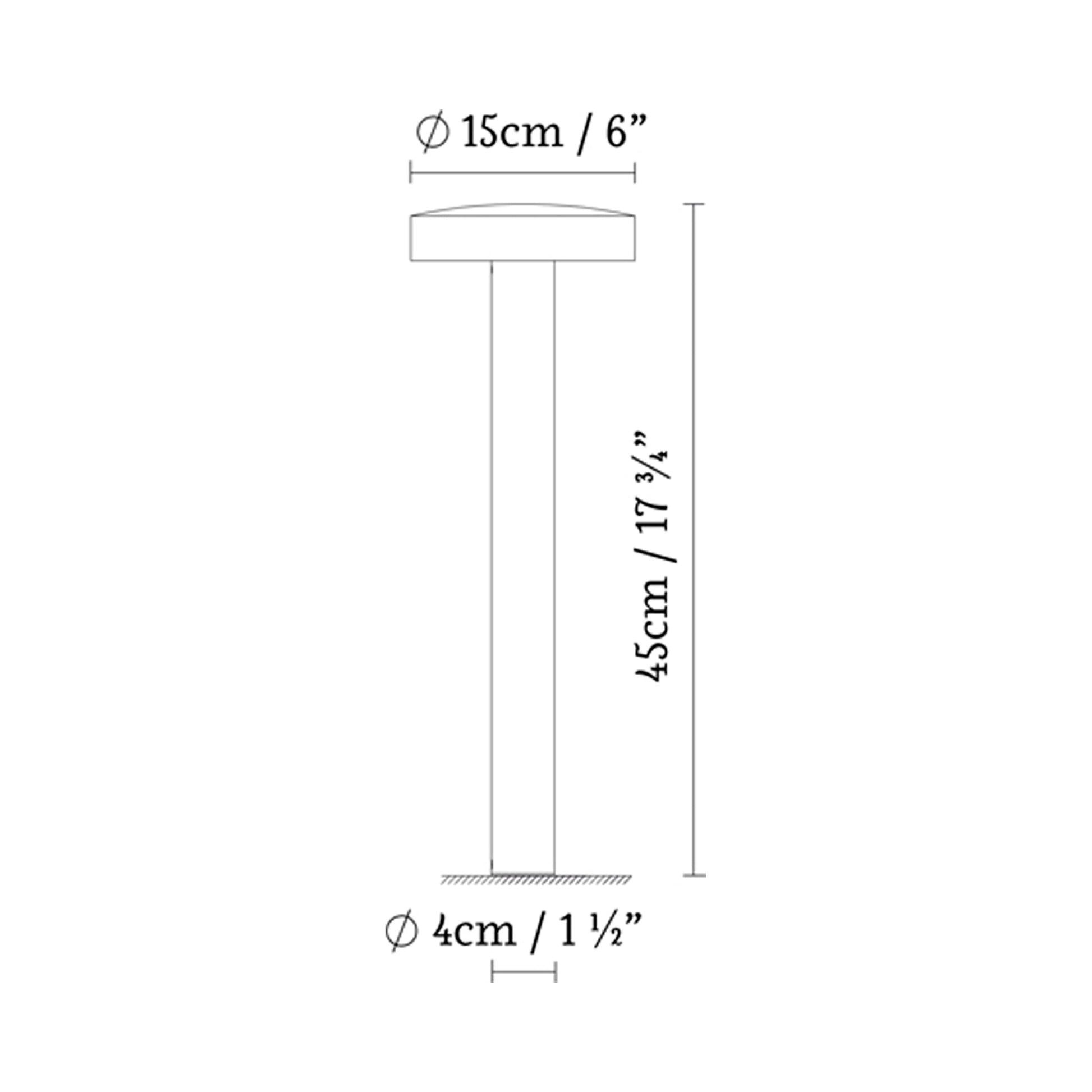 Soft Outdoor LED Bollard - line drawing.