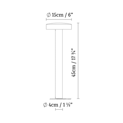 Soft Outdoor LED Bollard - line drawing.