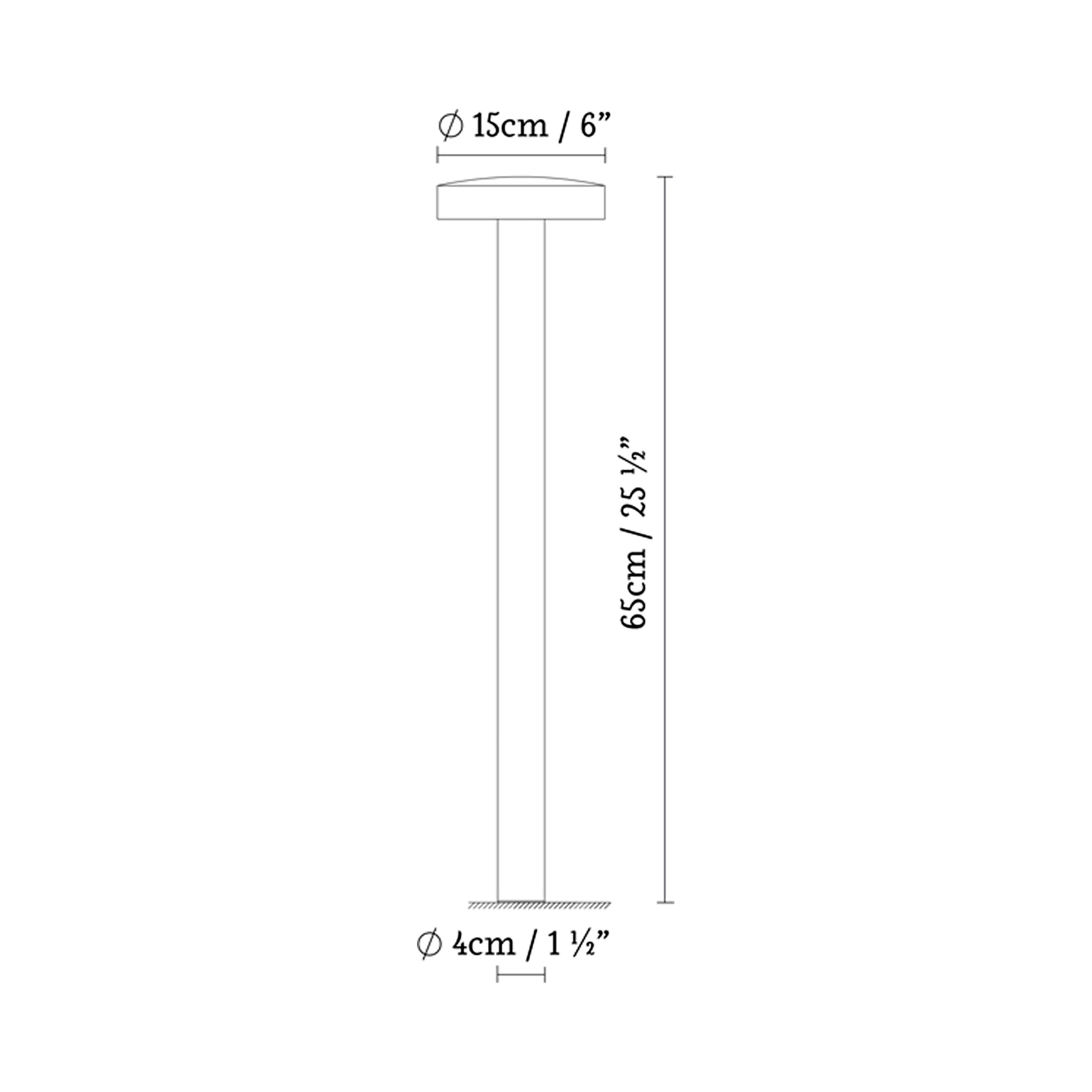 Soft Outdoor LED Bollard - line drawing.