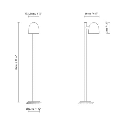 Speers Outdoor LED Bollard - line drawing.