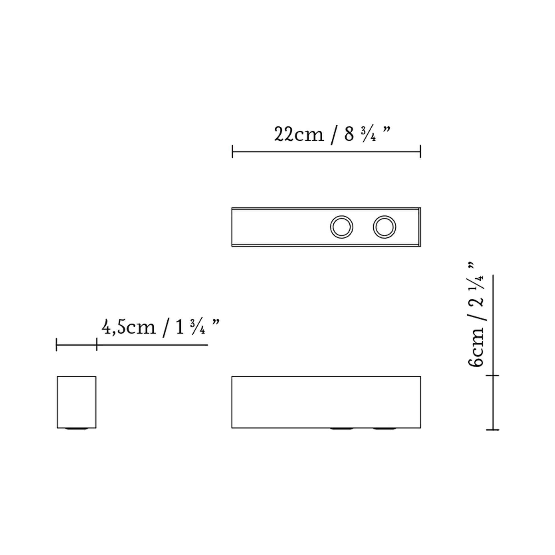 Zenthin Outdoor LED Wall Light - line drawing.