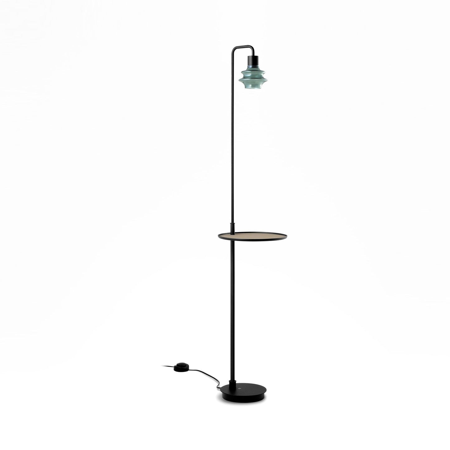 Drop LED Floor Lamp in Green Glass.