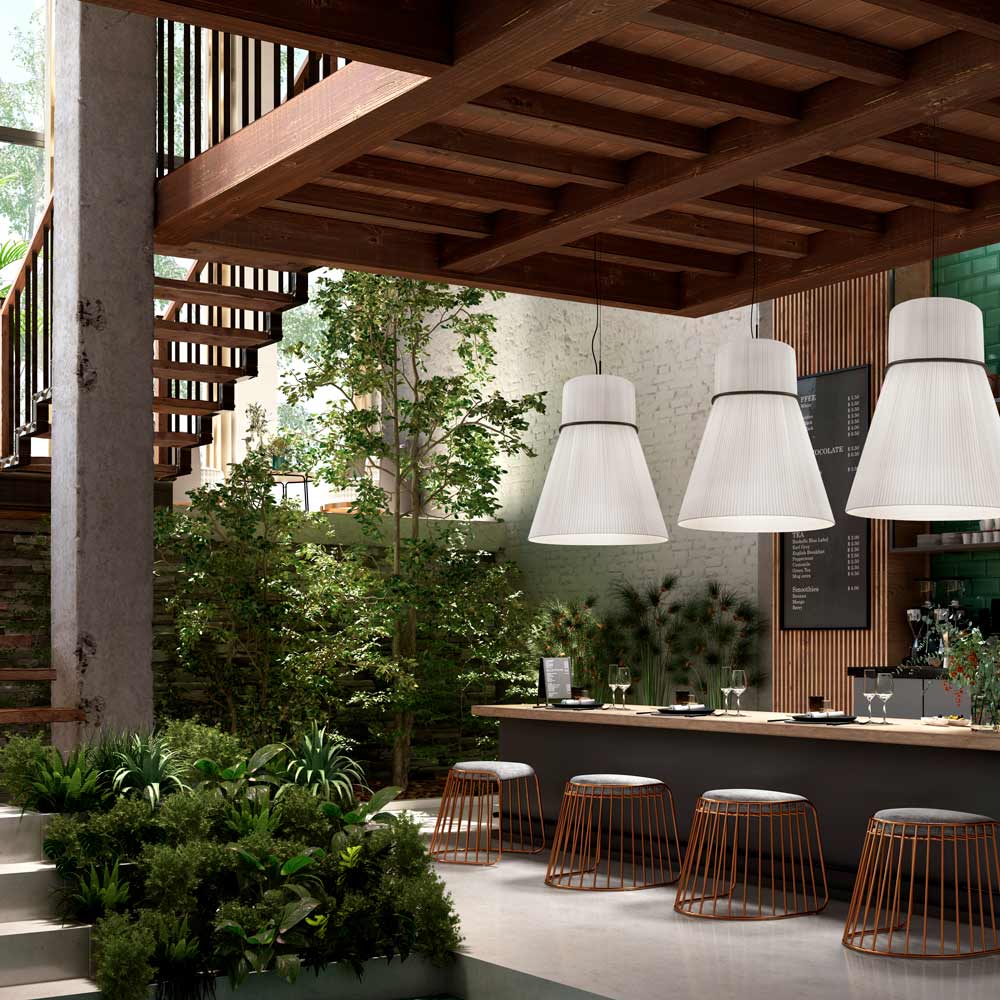 Folie Pendant Light in Outside Area.