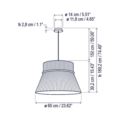 Folie Pendant Light - line drawing.