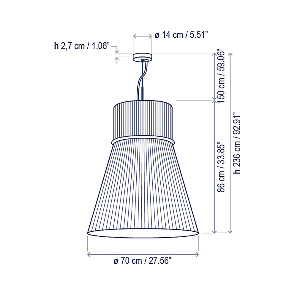 Folie Pendant Light - line drawing.