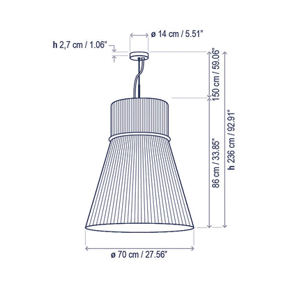 Folie Pendant Light - line drawing.