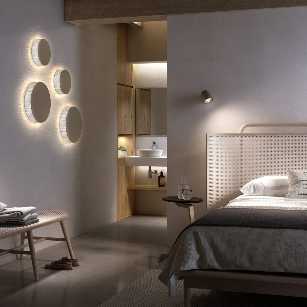 Helios LED Wall Light in bedroom.