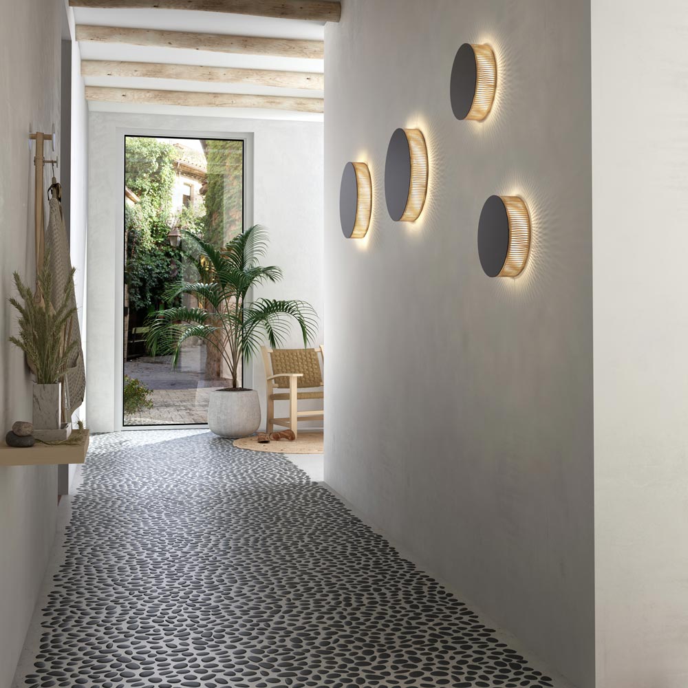 Helios LED Wall Light in hallway.