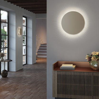 Helios LED Wall Light in hallway.