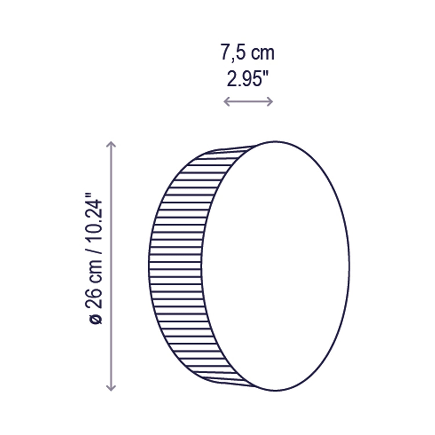 Helios LED Wall Light - line drawing.