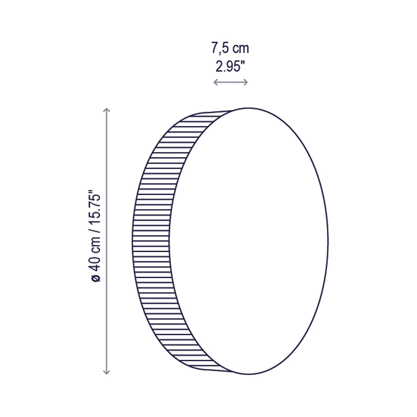 Helios LED Wall Light - line drawing.