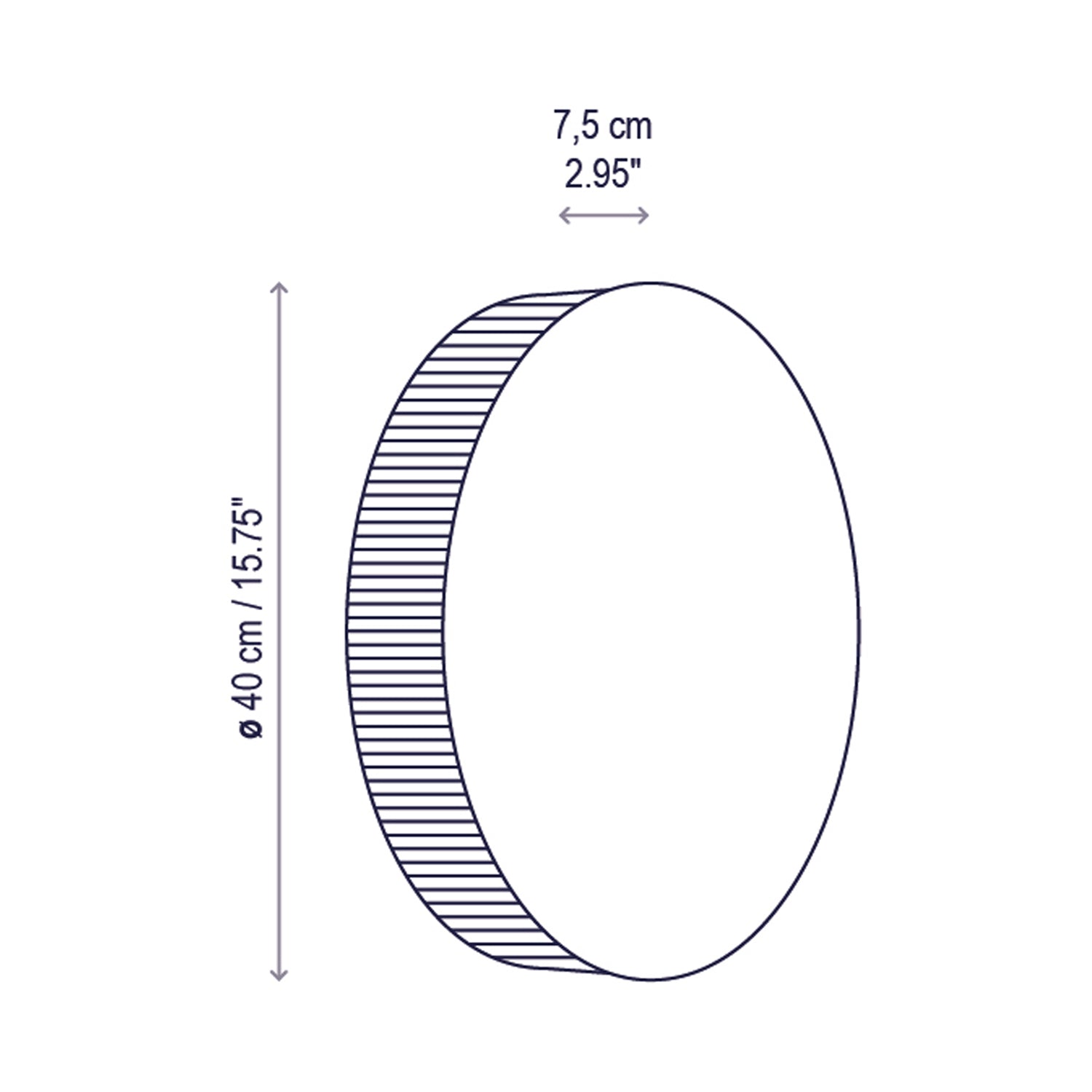 Helios LED Wall Light - line drawing.