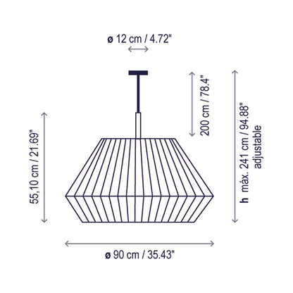 Mei Pendant Light - line drawing.
