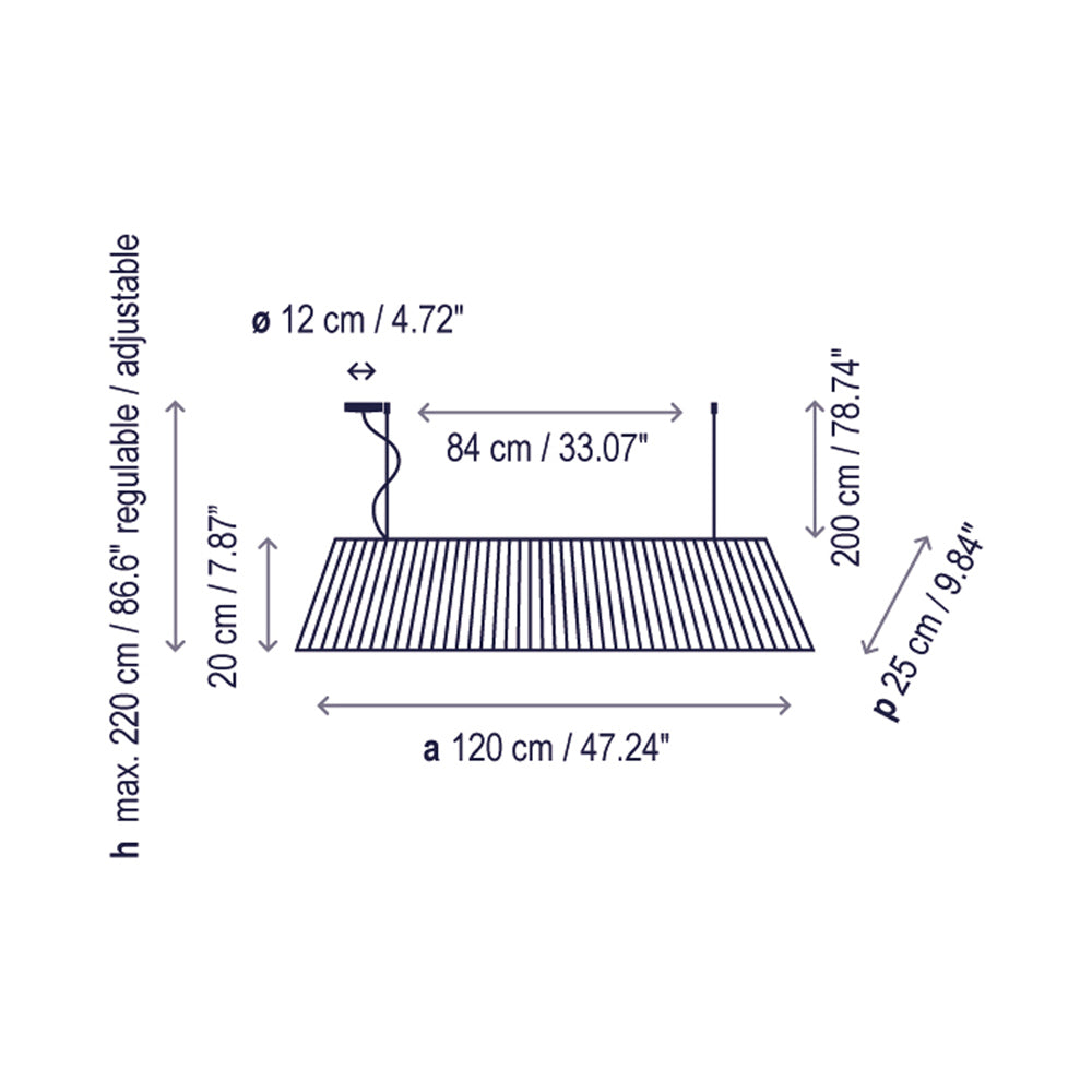 Mei Pendant Light - line drawing.