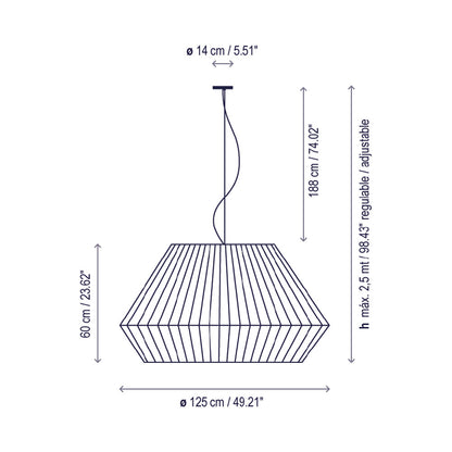 Mei Pendant Light - line drawing.