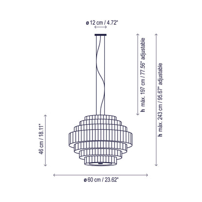 Mos Pendant Light - line drawing.