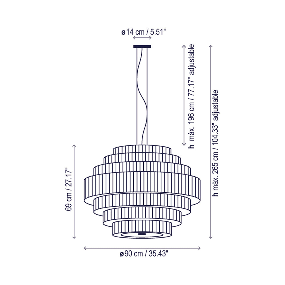 Mos Pendant Light - line drawing.