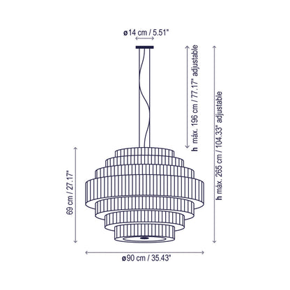 Mos Pendant Light - line drawing.