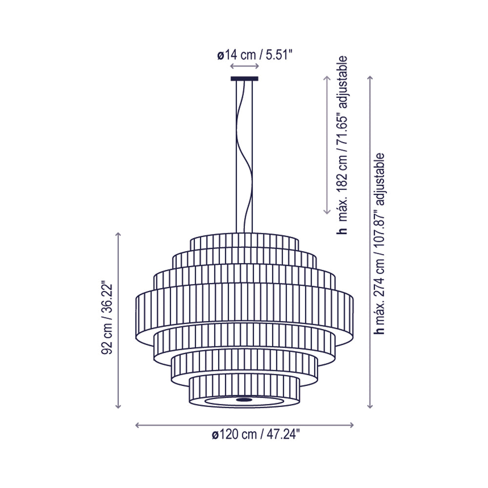 Mos Pendant Light - line drawing.