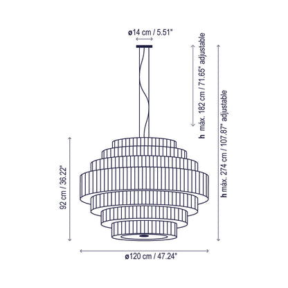 Mos Pendant Light - line drawing.