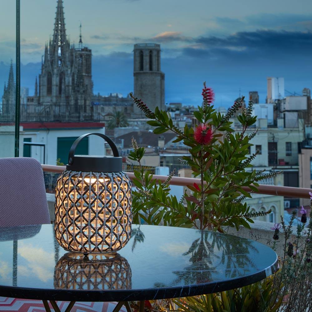 Nans Indoor / Outdoor LED Table Lamp in Outside Area.