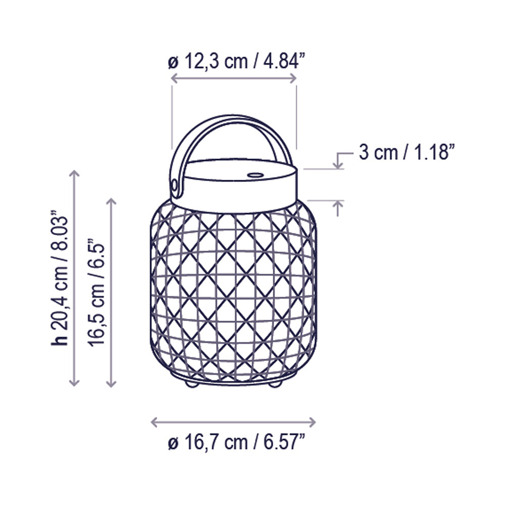 Nans Indoor / Outdoor LED Table Lamp - line drawing.