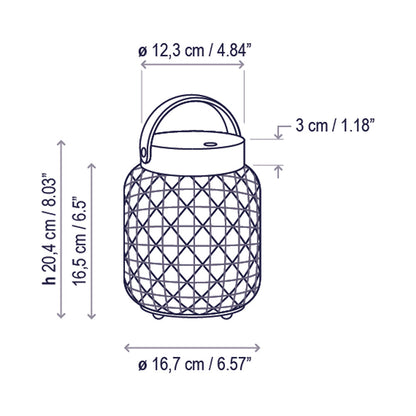 Nans Indoor / Outdoor LED Table Lamp - line drawing.