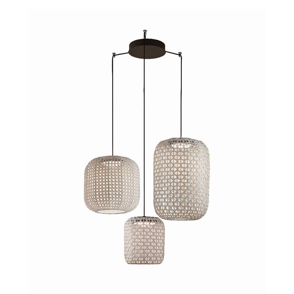Nans LED Multi Pendant Light in Beige.