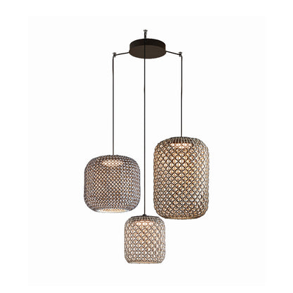 Nans LED Multi Pendant Light in Brown.