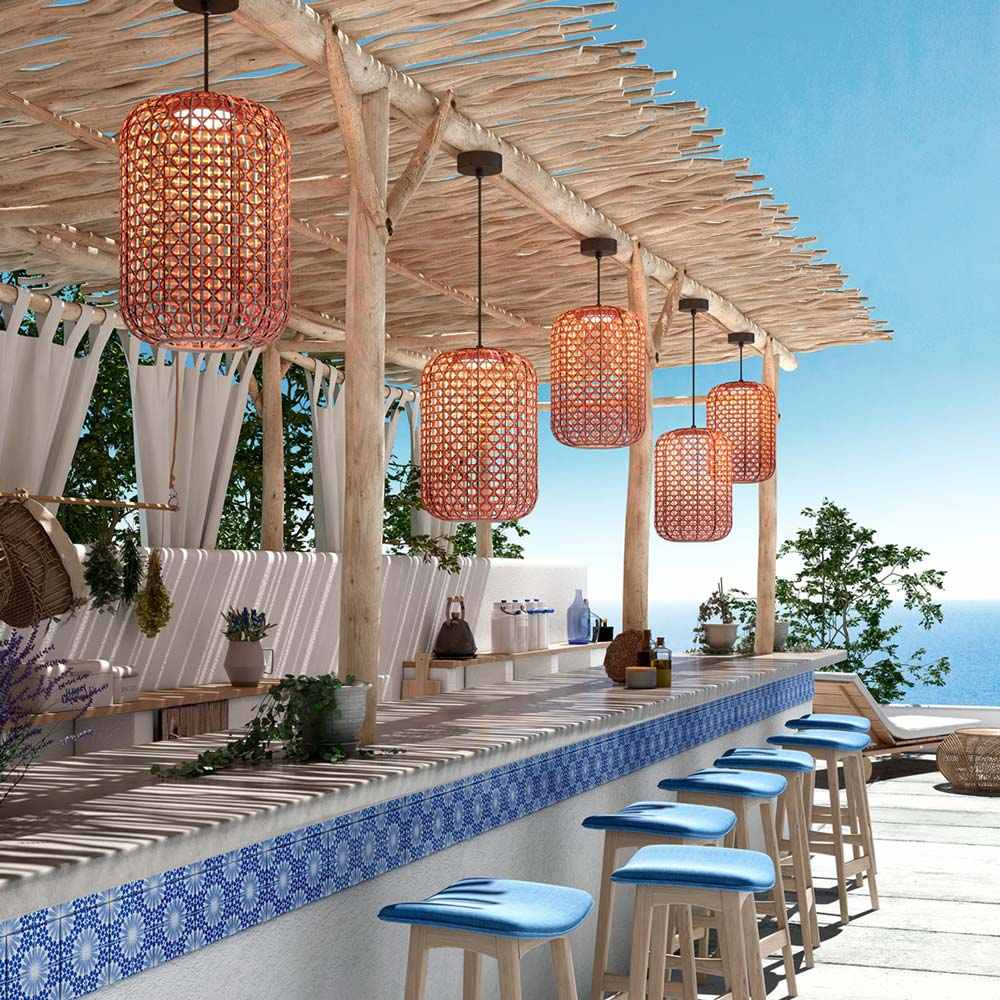 Nans Outdoor LED Pendant Light in Outside Area.