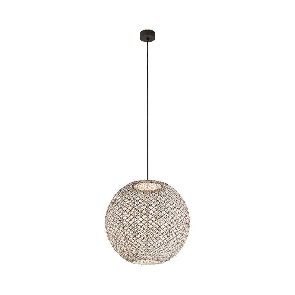 Nans Outdoor Sphere LED Pendant Light in Brown (Medium).