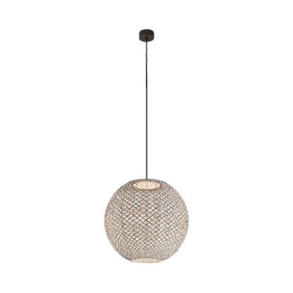 Nans Outdoor Sphere LED Pendant Light in Brown (Medium)