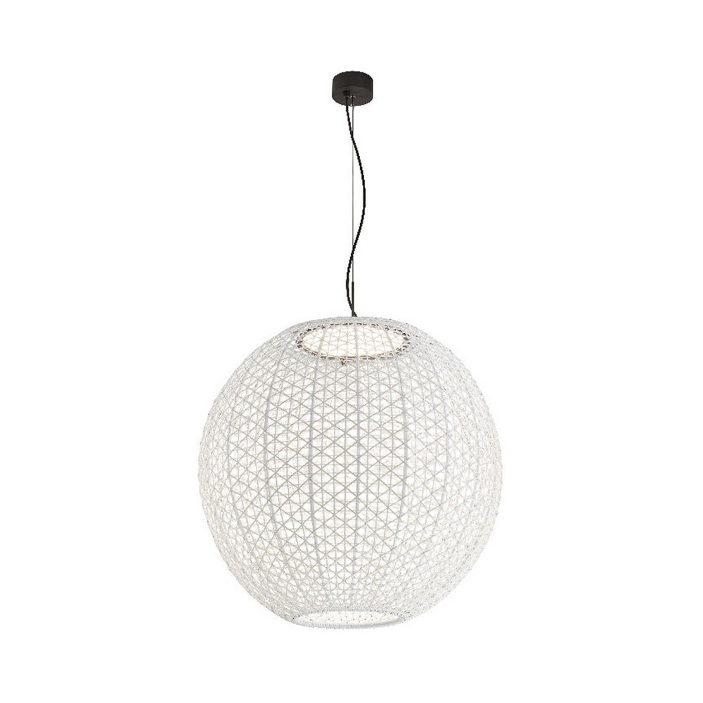 Nans Outdoor Sphere LED Pendant Light in Beige (Large)