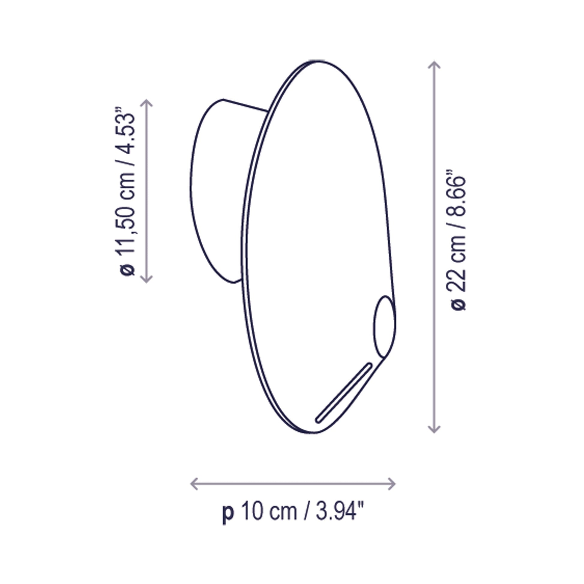 Nón Lá LED Wall Light - line drawing.