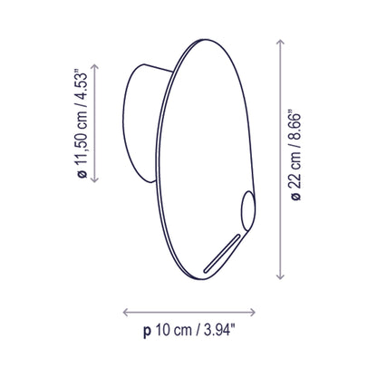 Nón Lá LED Wall Light - line drawing.