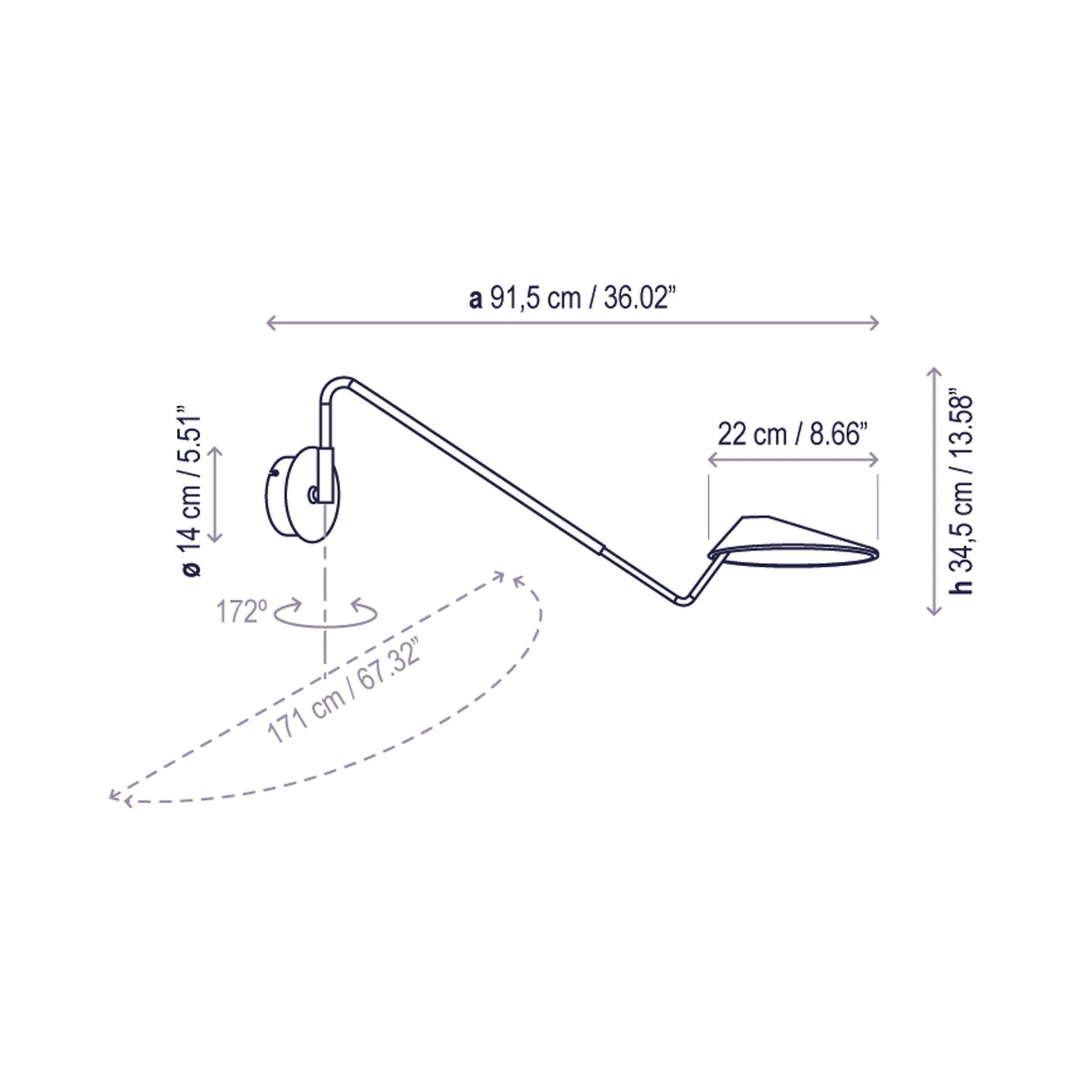 Nón Lá LED Wall Light - line drawing.