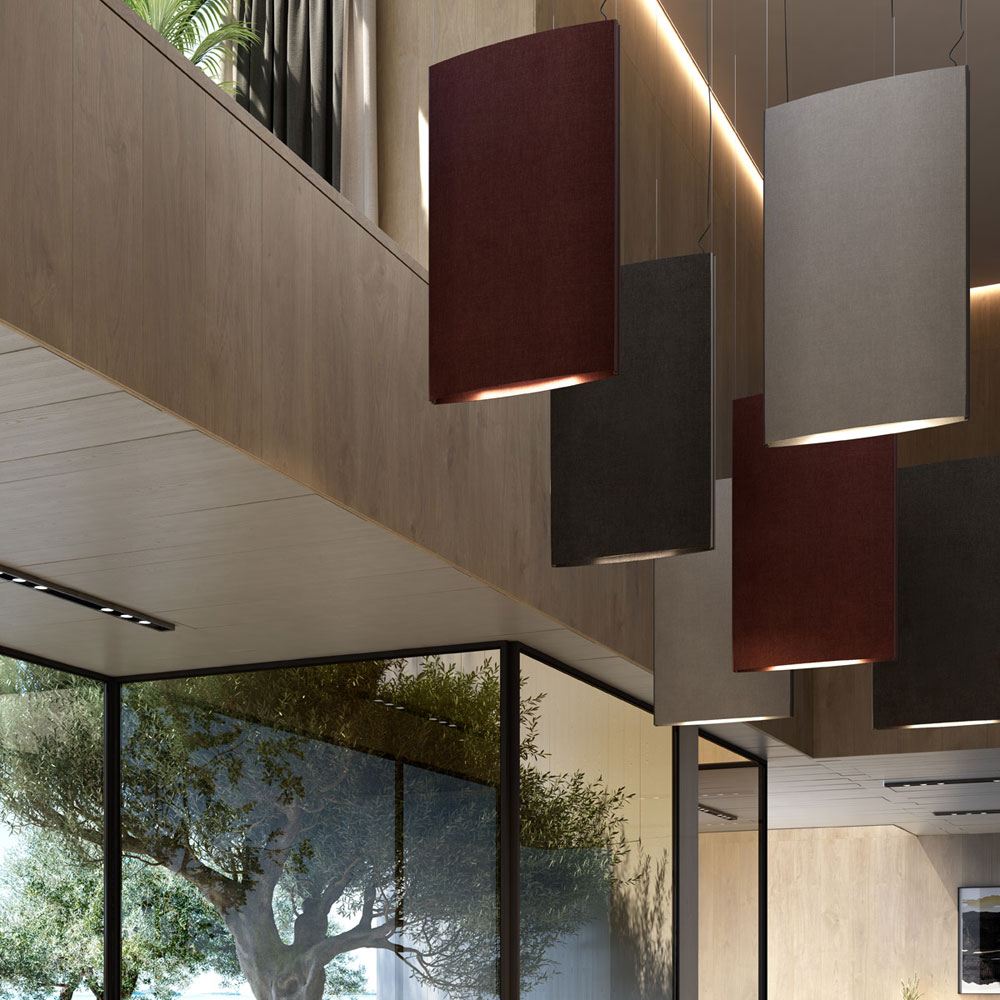 Noren LED Pendant Light in lobby.