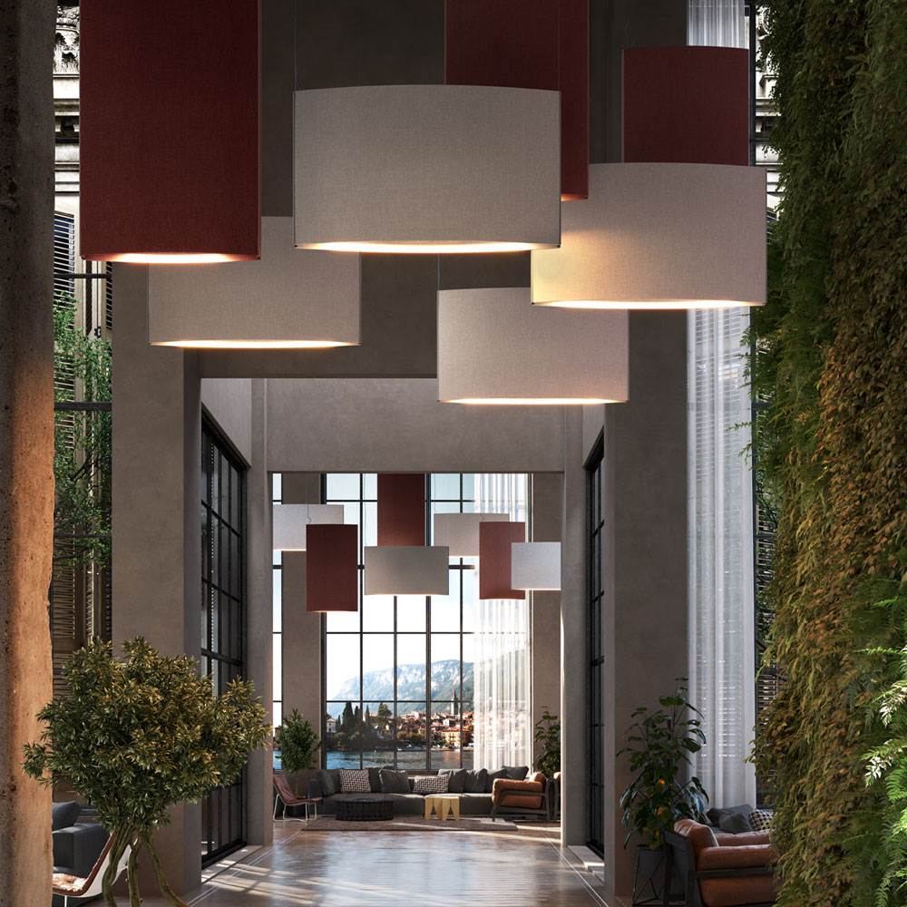 Noren LED Pendant Light in lobby.