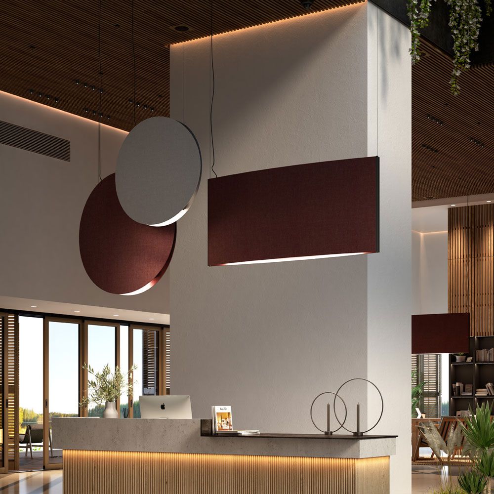 Noren LED Pendant Light in lobby.