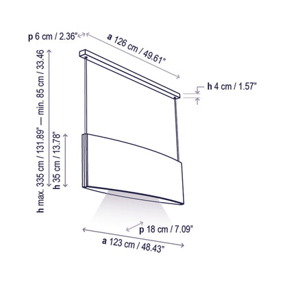 Noren LED Pendant Light - line drawing.