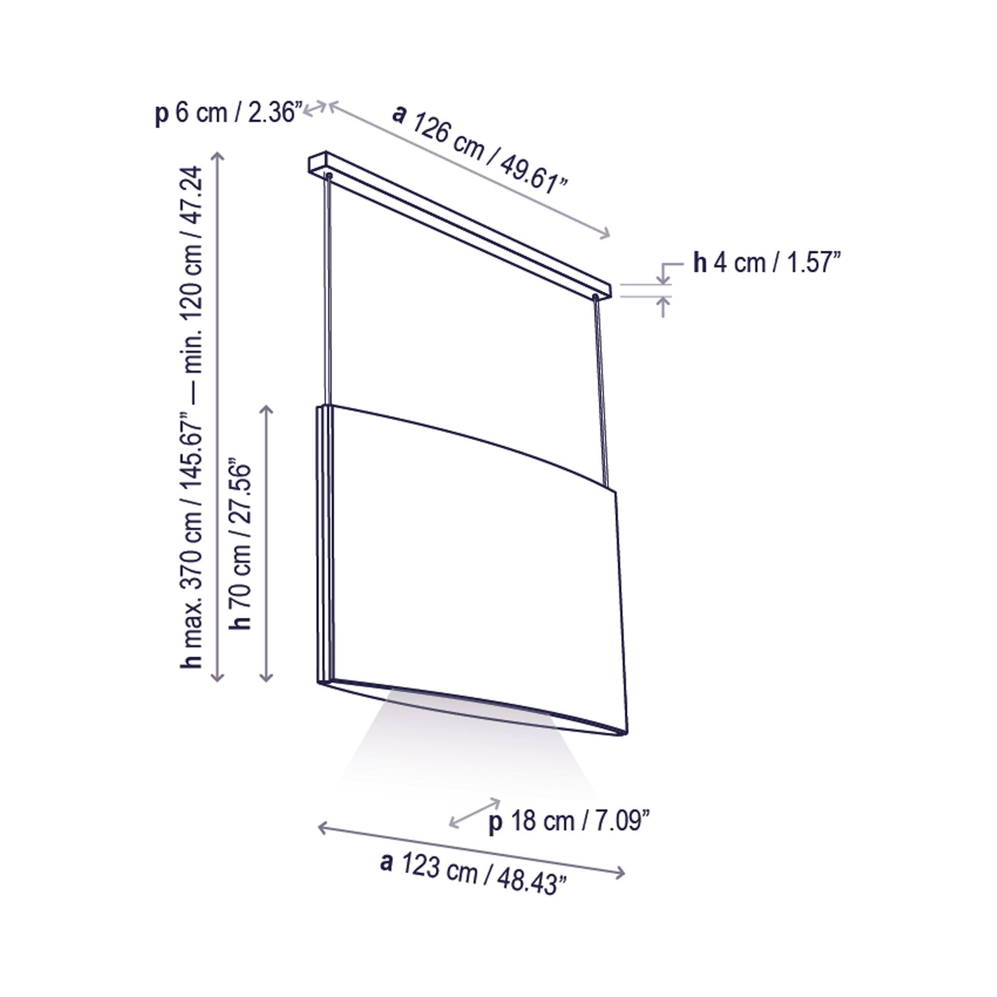 Noren LED Pendant Light - line drawing.