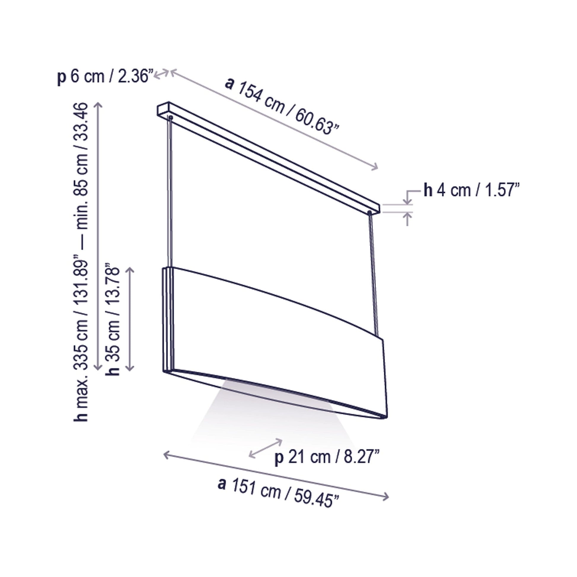 Noren LED Pendant Light - line drawing.