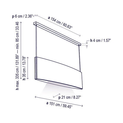 Noren LED Pendant Light - line drawing.