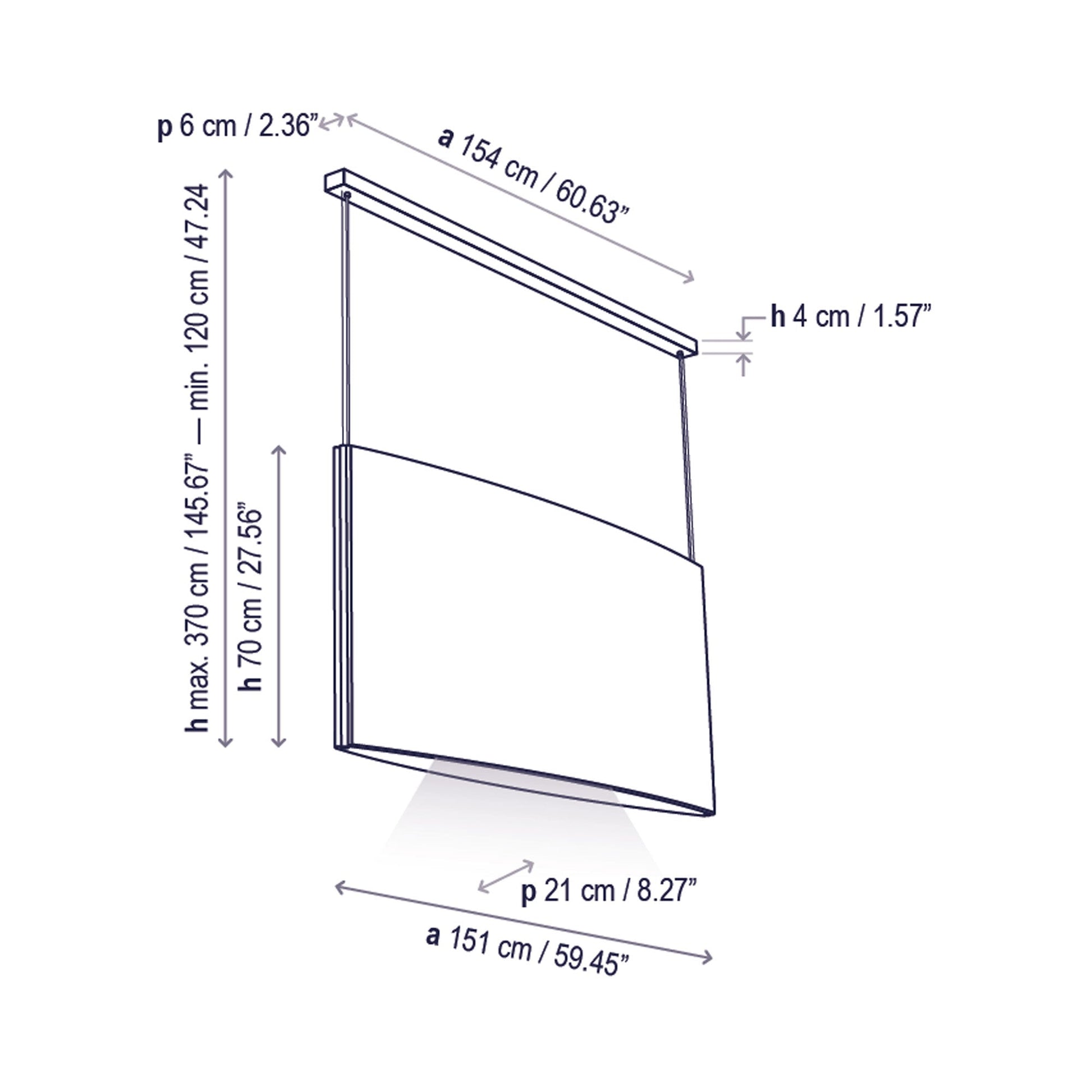 Noren LED Pendant Light - line drawing.