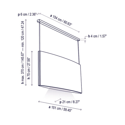 Noren LED Pendant Light - line drawing.