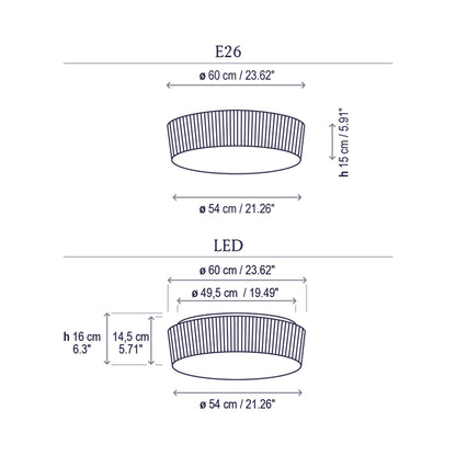 Plafonet Flush Mount Ceiling Light - line drawing.